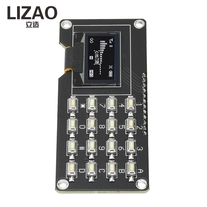 LIZAO 0.96/1.3-inch OLED Display Module with 4x4 Keypad, SSD1106/SSD1315 Driver, 16-Pin Buttons for Arduino Projects