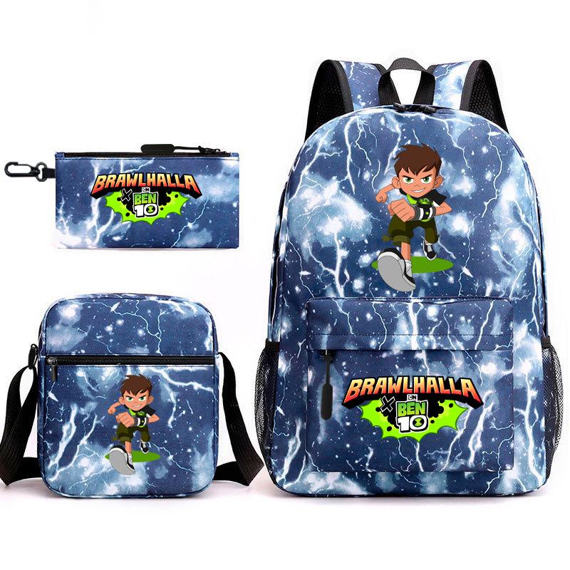 New Hacker Junior Starry Sky School Bag Three-piece Set 10 Heat Transfer Personalized Backpack Leisure Bag