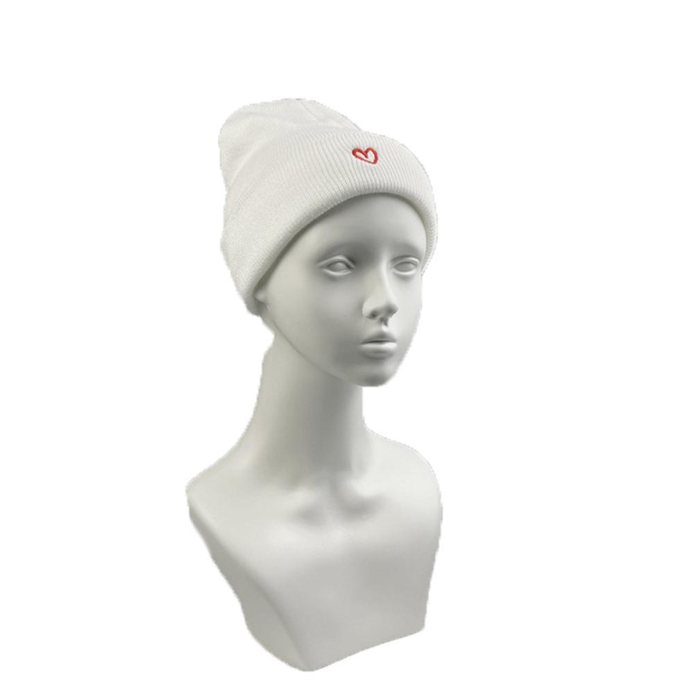 1pcs Men's Women's New Designer Little Heart Love Embroidered Knitted Hat Unisex Warm Caps Black White