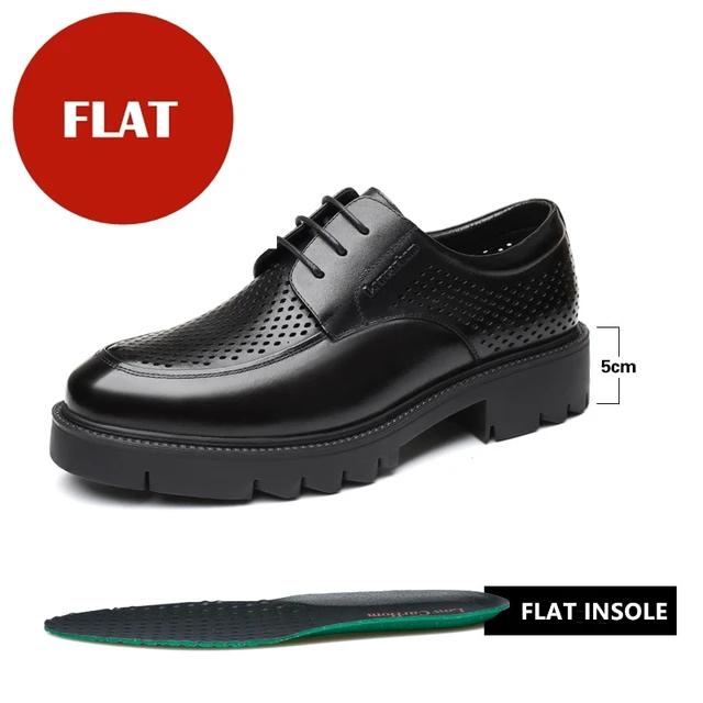 

Summer Genuine Leather Hollow Out Men Elevator Shoes Platform Heels 8cm/10cm Height Increase Heightening Shoes Man Dress Shoes 43