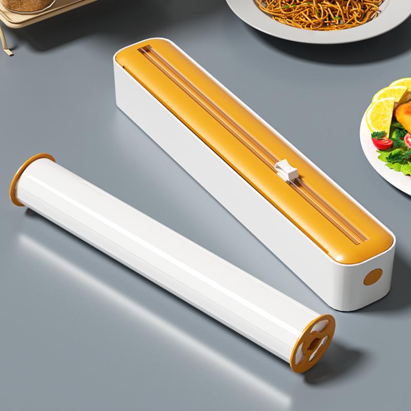 Dvojbřitý řezák na potravinovou fólii magnetický typ nastavitelný řezák na pečicí papír a hliníkovou fólii úložný box