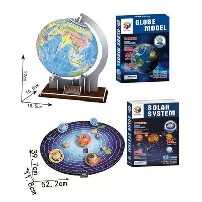 3D Dreidimensionales Puzzle Globus Acht Planeten Kinder Pädagogisches DIY Handgefertigt Zusammengebautes Spielzeug Geschenk