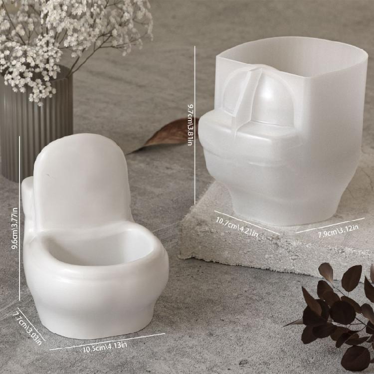Creative Toilet Shaped Silicone Mold For Homemade Candle Heat Resistant Crafting Tool Ideal For Kids And Adults