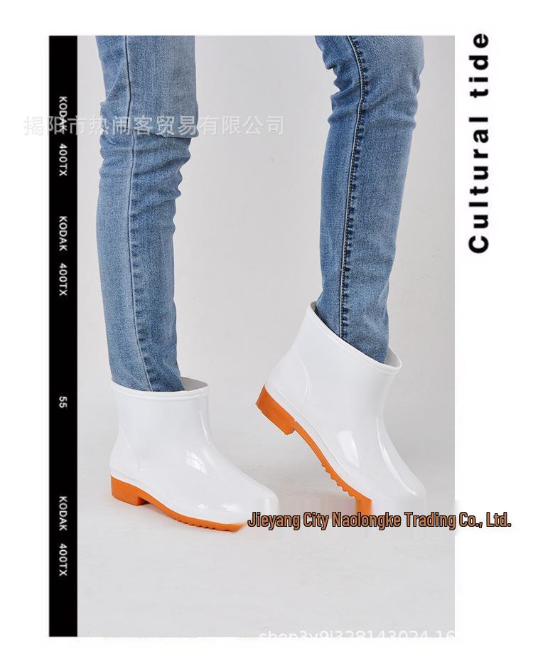 Pánské bílé gumové vysoké holínky do půli lýtek a nízké nazouvací pracovní boty