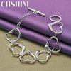 CHSHINE 925 Sterling Silver Love Heart Chain Bracelet For Women Wedding Party Fashion Charm Jewelry