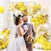 Yellow Balloons Garland Pastel Yellow White Gold Confetti Balloons Arch Kit Baby Shower Birthday Party Wedding Decoration Globos