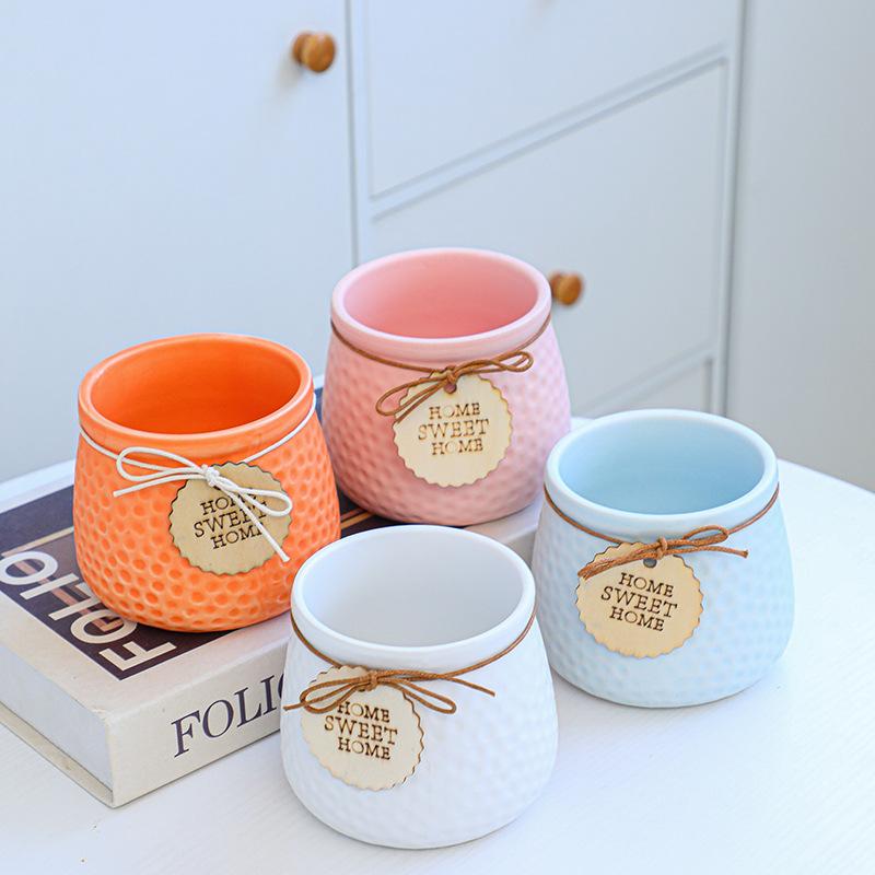 Ceramic Colorful Flower Pot Succulent Pot Plant Pot Planter Bonsai Home Decor Garden Decoration Desktop Ornaments