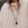 Elegant Ebony Wood Pendant Necklace with Black Cord – Versatile High-End Accessory for Women