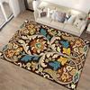Floral Pattern Carpet with Vintage Style, Brown Background Living Room Rug Suitable for use as an anti-slip for living room bedroom sofas
