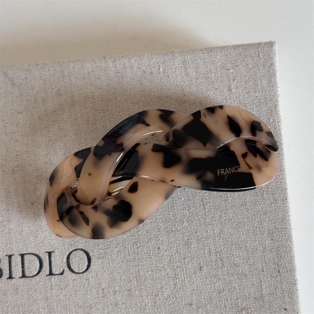 Korean version fashion French retro twist woven shape large ponytail spring clip disc hair top clip hair accessories new
