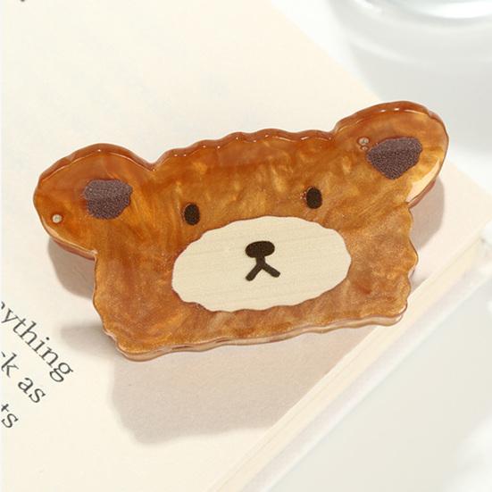 Hair Clip Cartoon Bear Shape Acrylic Back Head Hair Claw Anti-slip Teeth Half-Tied Hairstyles Large Shark Hair
