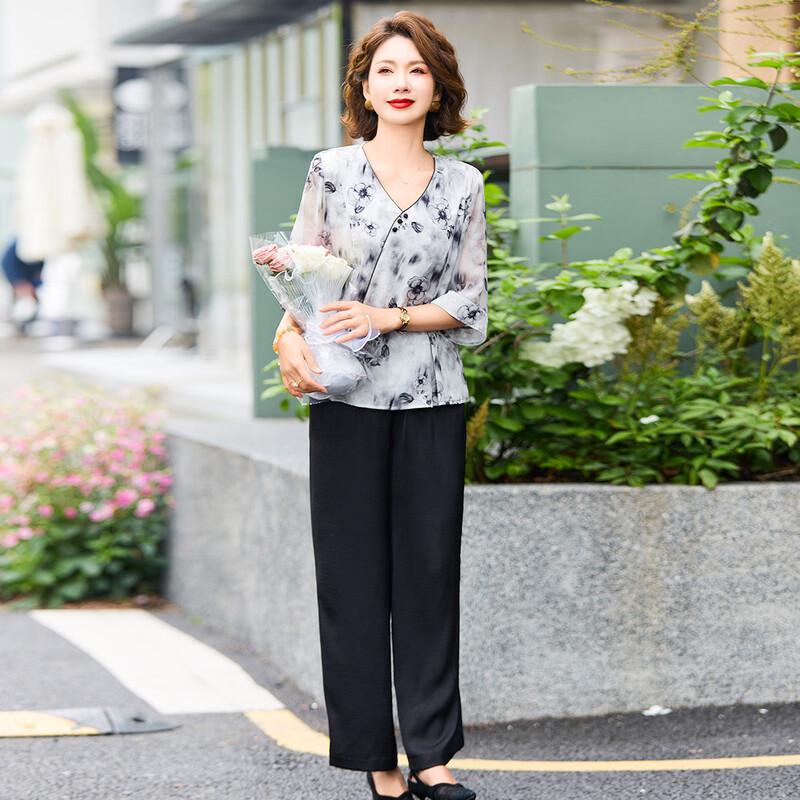 Jianhu Women's Chinese Style Summer Two-Piece Set