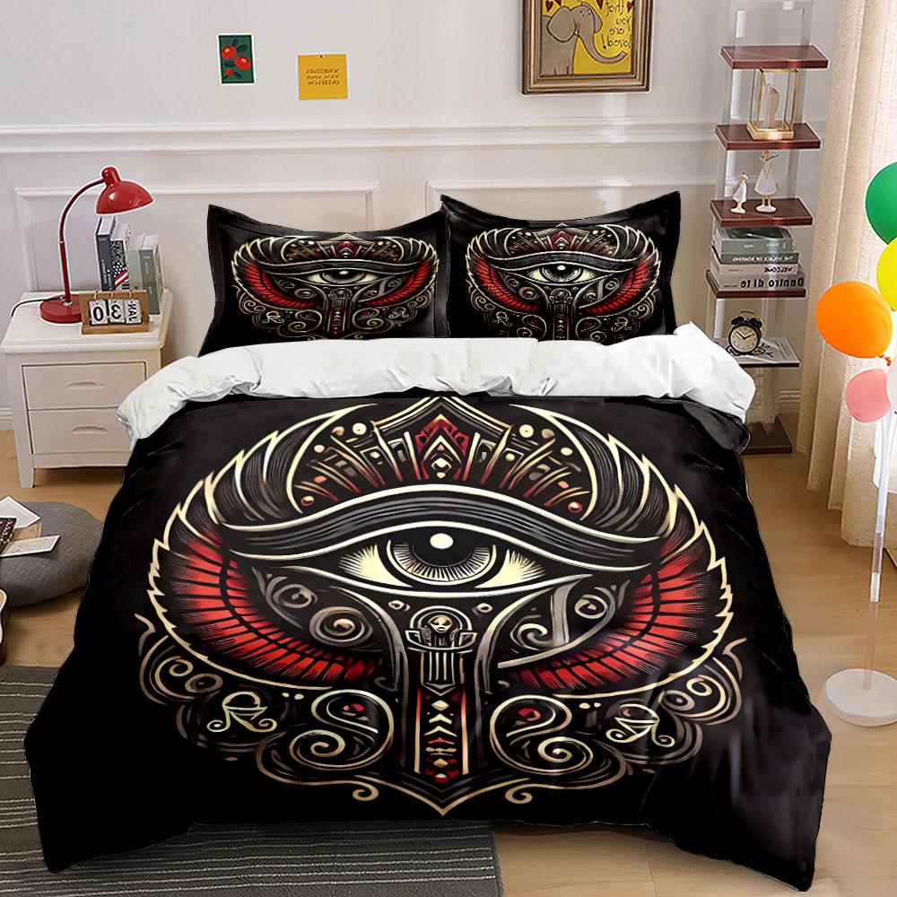 "Eye of Horus Art Set" Soft Skin-Friendly Bedding Set Includes 1 Duvet Cover And 2 Pillowcase Gift
