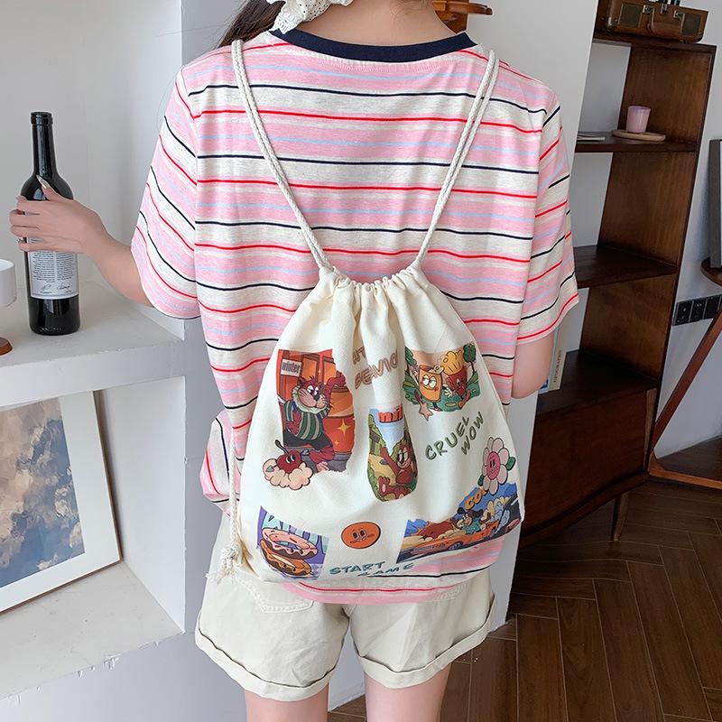 Backpack, Cute Animal Print Bag, Women's Backpack, Canvas Bag, Student Bag, Work Bag