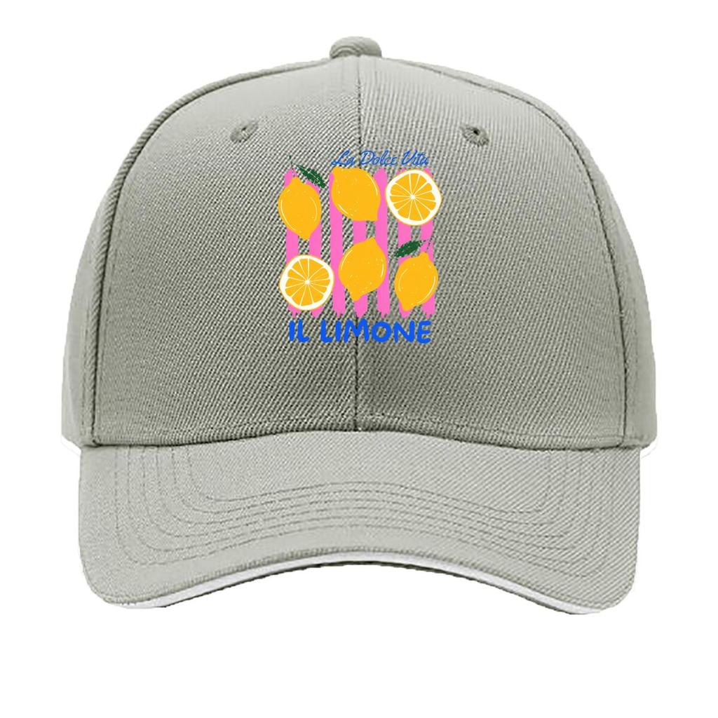 La Dolce Vita Il Limone Lemon Slice Art Sandwich Baseball Cap Unisex Women Sun Cap Outdoor Workouts Hat