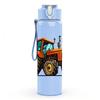 1PC Farm Tractor Vehicle Retro Print 750ml Color Plastic Sports Water Bottle Leakproof Flip Straw Lid Suitable for Sports Office Home Use
