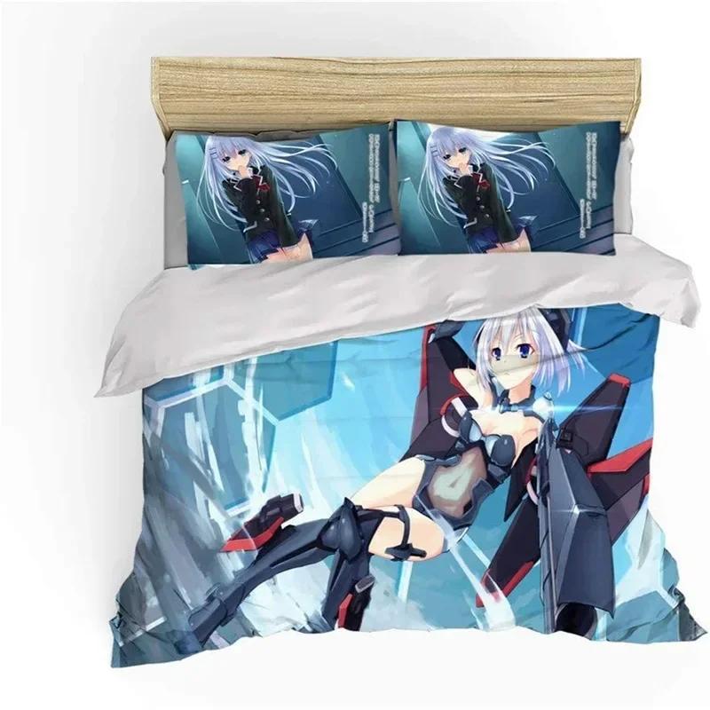 3D Print Anime Date A Live Comfortable Duvet Quilt Cover Pillowcase Bedding Set Children Bedroom Decoration Home Textile