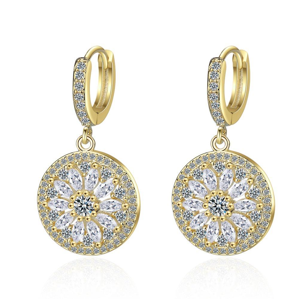 Exquisite 925 Sterling Silver Round Hollow-out Dream Catcher Zircon Earrings for Women Tassel Wedding Jewelry Gift Brincos