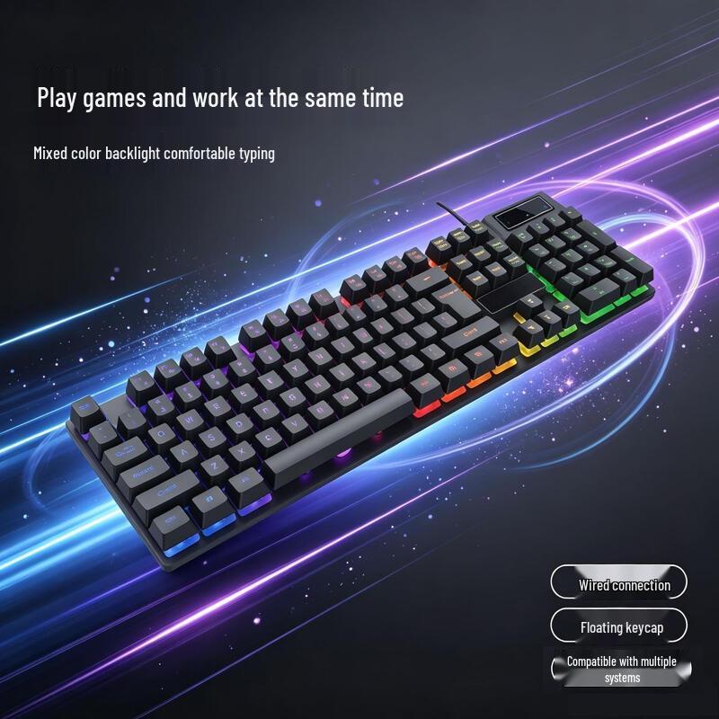 OLOEY K8 Backlit Mechanical-Feel Gaming Keyboard