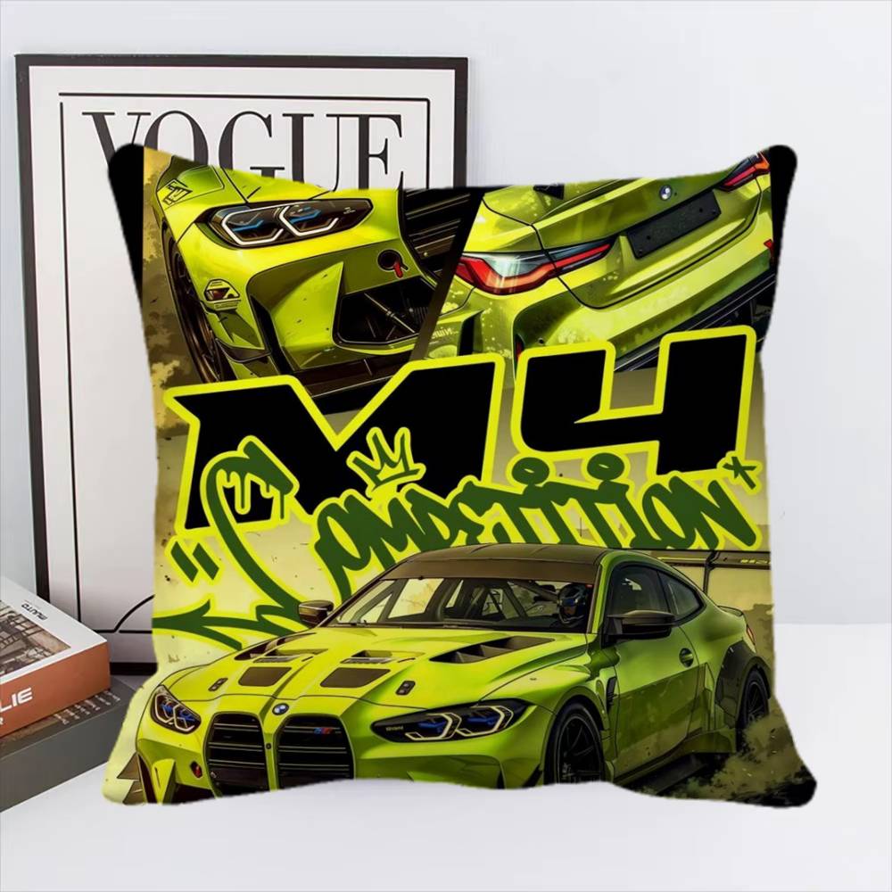 Blue Miata Supra Car E36 Luxury Super Car Pillow Case Square Pillow Bedroom Sofa Leisure Comfort Cushion Home Decoration