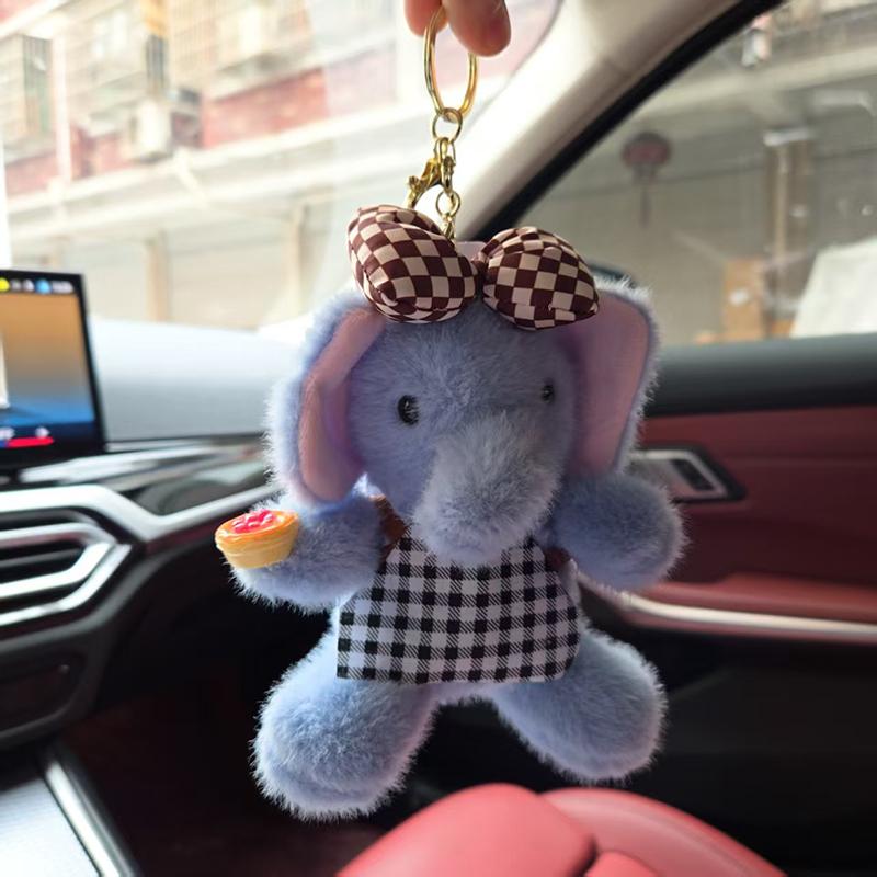 

Cute Animals Elephant Plush Doll Toy Pendant Keychain Backpack Hanging Ornaments Gifts as the picture