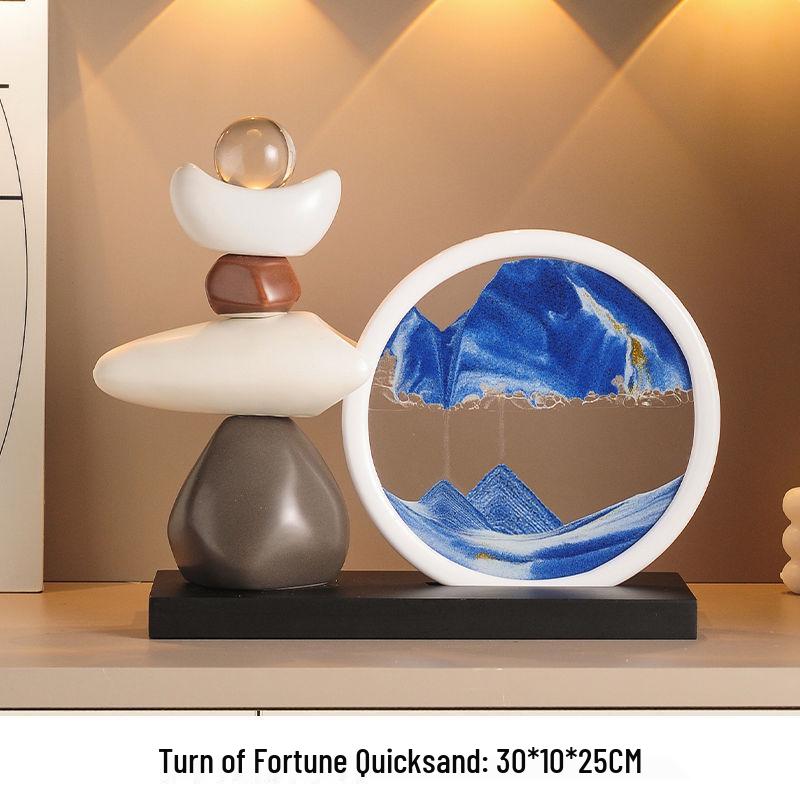 Quicksand Painting Ornaments for Living Room, Wine Cabinet, TV Stand, and Office Decor - Enhancing Prosperity and Luck