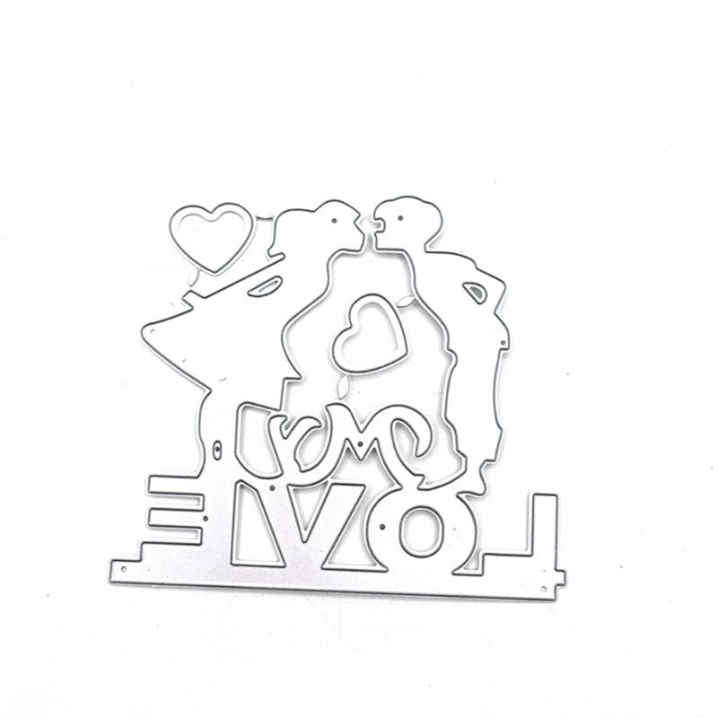 Metal Die Cuts Happy Valentine's Day Cutting Dies Cut Stencils for DIY Scrapbooking Paper Album Photo Decorations