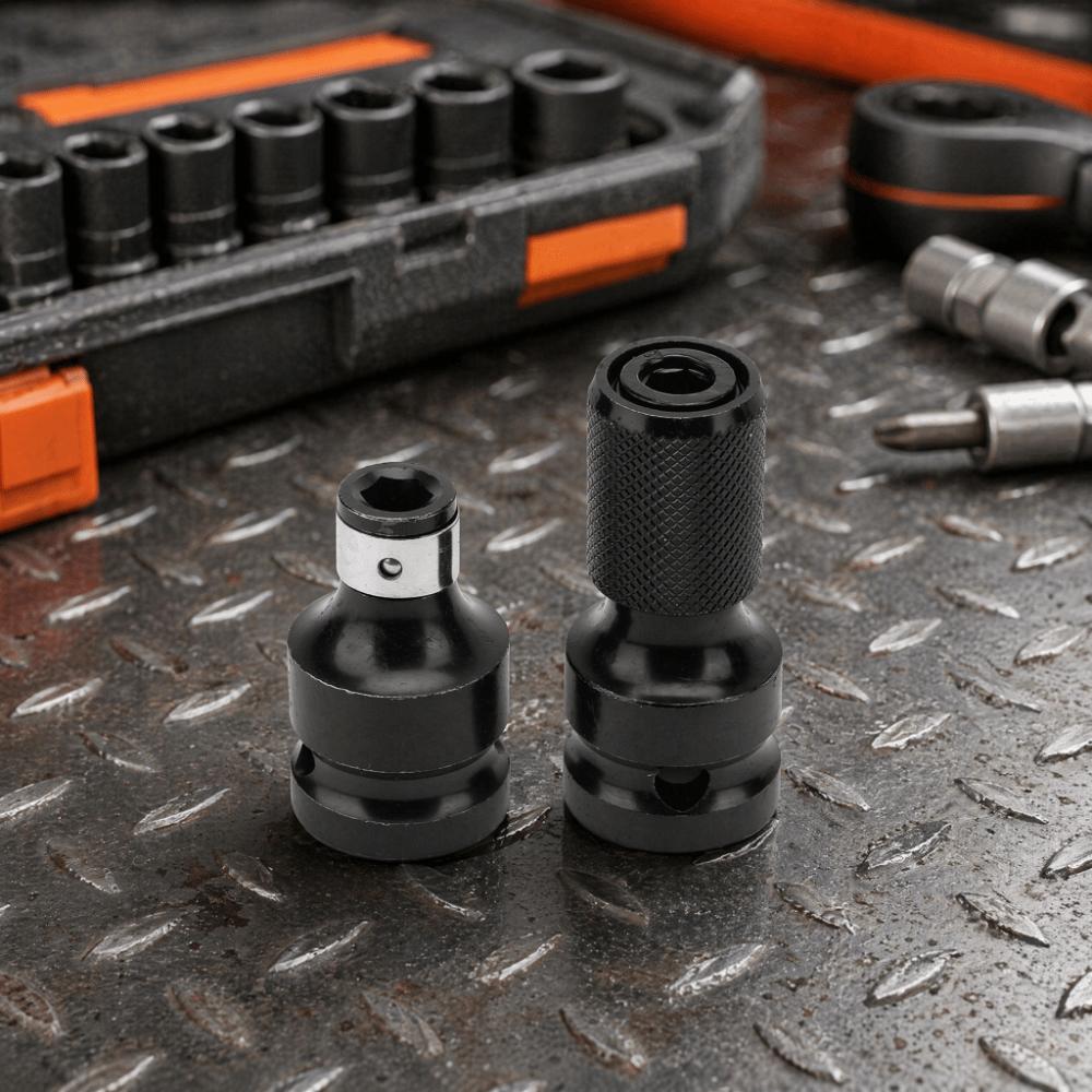 2pcs 1/2 to 1/4 Inch Impact Wrench Adapter Hex Female Hex Socket Adaptor  For Impact Wrench