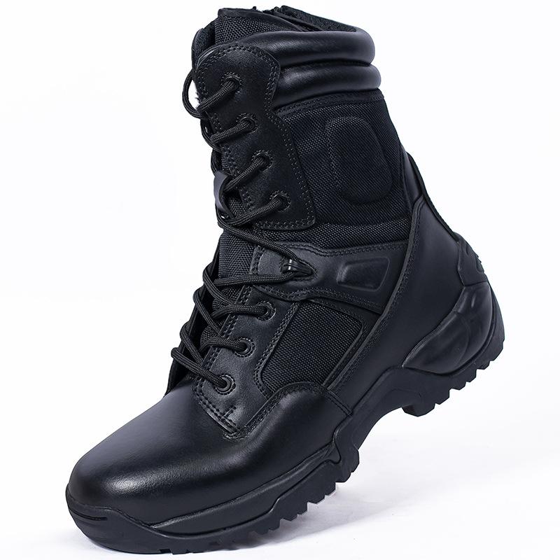 

Outdoor Leisure High Top Boots Genuine Leather Breathable Training Shoes Desert Wear-resistant 39 чёрный