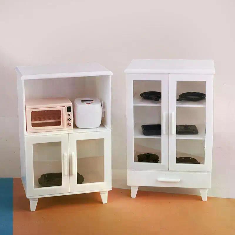 1 Set 1:12 Mini Food Pretend Play Accessores Toy Dollhouse Furniture Model Kitchen Play Kit Miniature Rice Cookers Cabinet