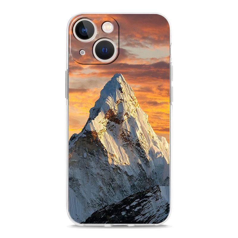 Phone Case For iPhone 17 Air Cases iPhone 16 15 12 13 14 Pro Max SE 7 8 Plus iPhone11 Clear Cover Mountain Peaks Landscape