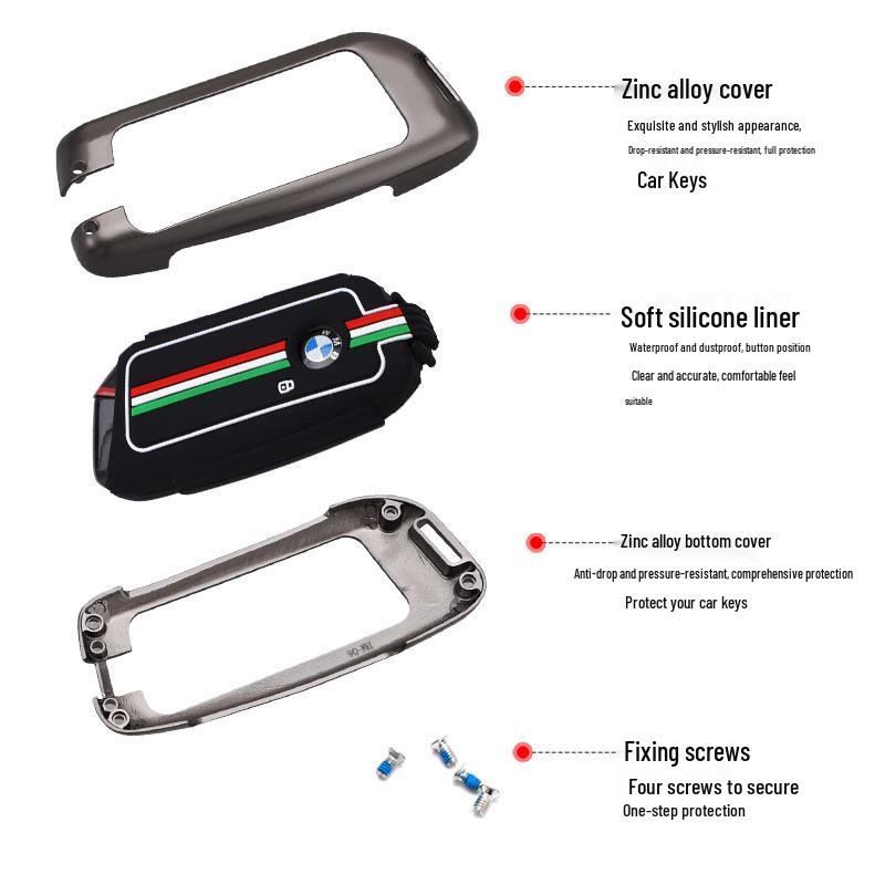 BMW Key Case for 2024 X5, X1, 7 Series, X7, X6, 5 Series, and 740: Stylish Buckle Design