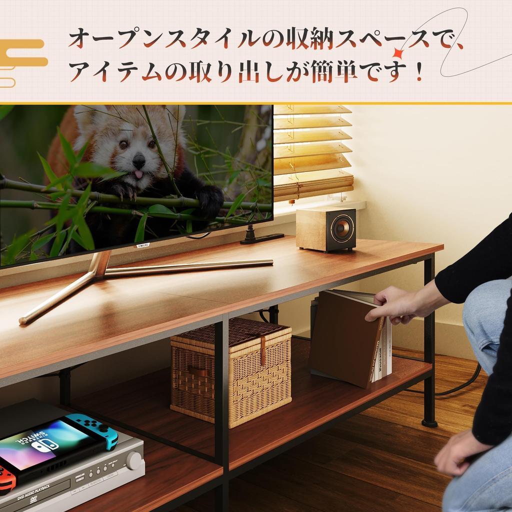 WLIVE TV TV Low Width Low TV Large TV Compatible with AV Corner TV Living Bedroom ADSG621 Brown Stand, Board, Board, 150cm, Type, Stand, Vintage,
