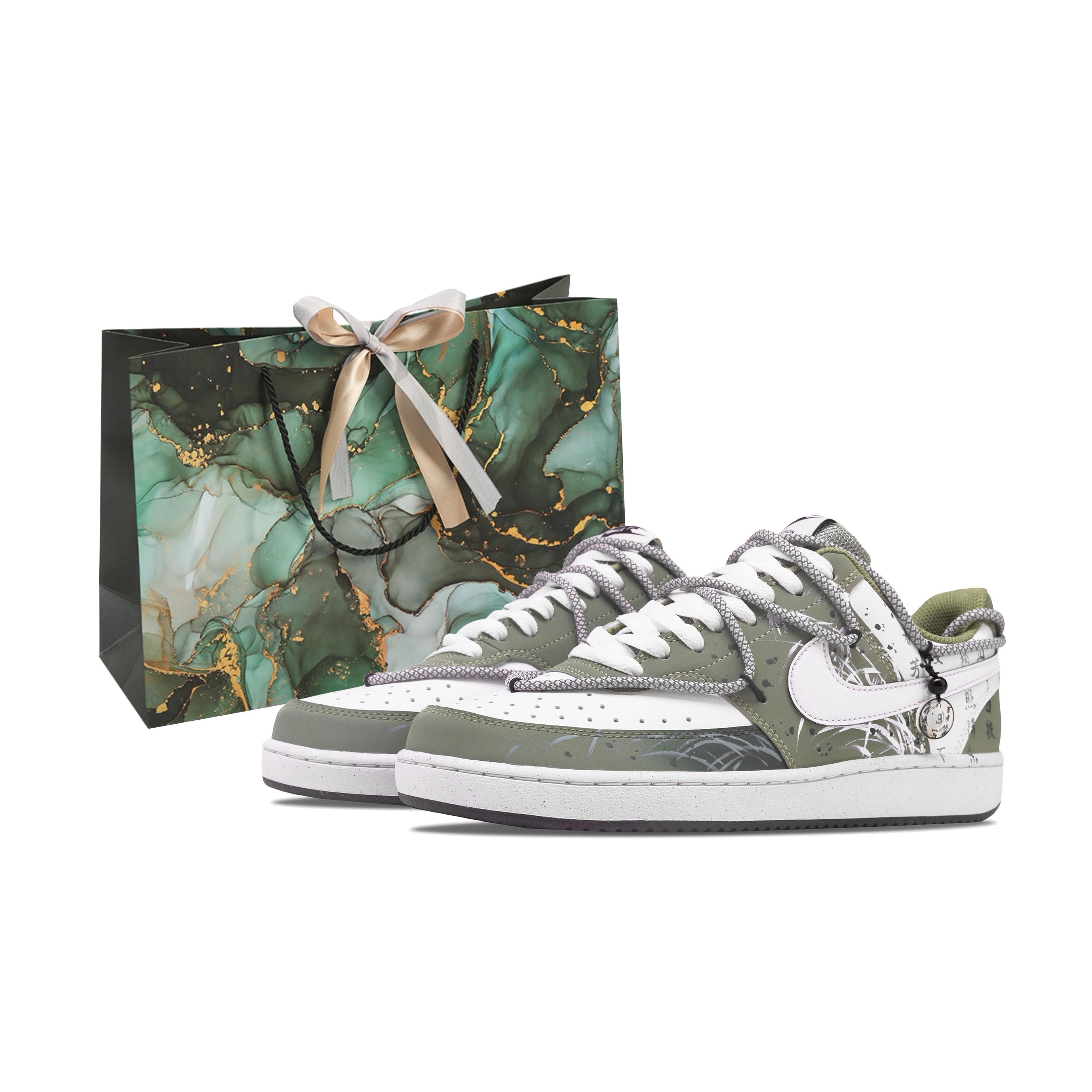 

Nike Court Vision Empty Mountain New Rain Breathable Low top Skateboard Shoes Men s Olive Green IM0459-104(Team420-) 44