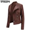 Spring and Autumn Women's Leather Jacket Short Jacket Slim Thin Section Leather Jacket Ms. Biker Clothing