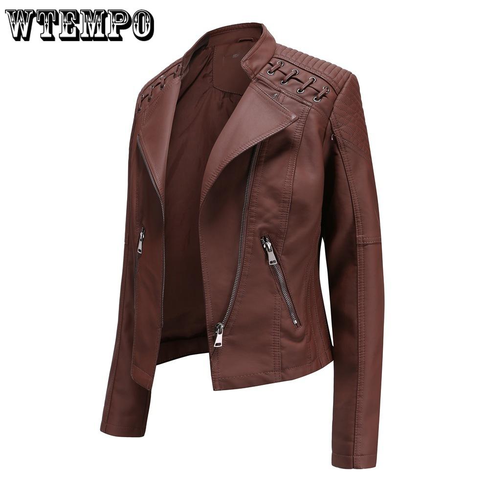 Spring and Autumn Women's Leather Jacket Short Jacket Slim Thin Section Leather Jacket Ms. Biker Clothing