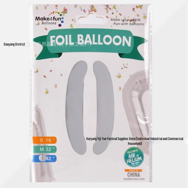 

42-inch Matte White Number Aluminum Balloon for Birthday or Wedding Decoration