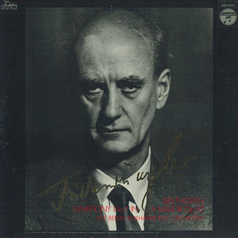 

LP Record WILHELM FURTWNGLER BERLIN PHILHAR Beethoven Symphony No. 7 in A majo DXM151UC UNICORN 1972 Japan Classical Used