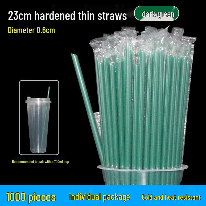 Ru Han Dark Green Disposable High-Temperature Drinking Straws