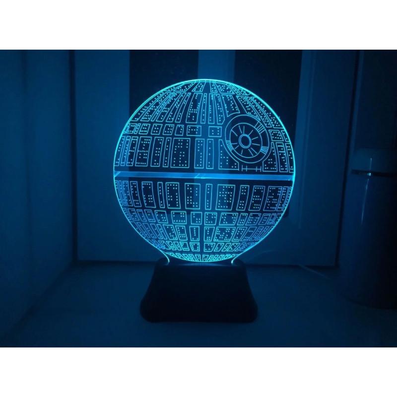 Star Wars Dødsstjernen 3D LED Nattlys med Berøringskontroll for Soveromsdekor