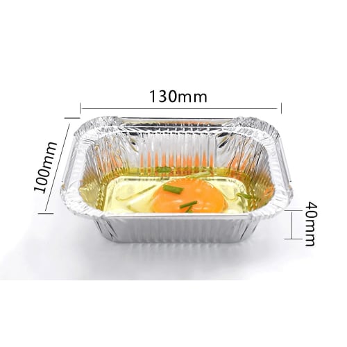 Disposable Aluminum Foil Pans, BBQ Plates, Heavy-Duty Food Containers, Pie Pans, Freezer & Oven Safe, 30-Pack (260ml, Square Plastic Cover)