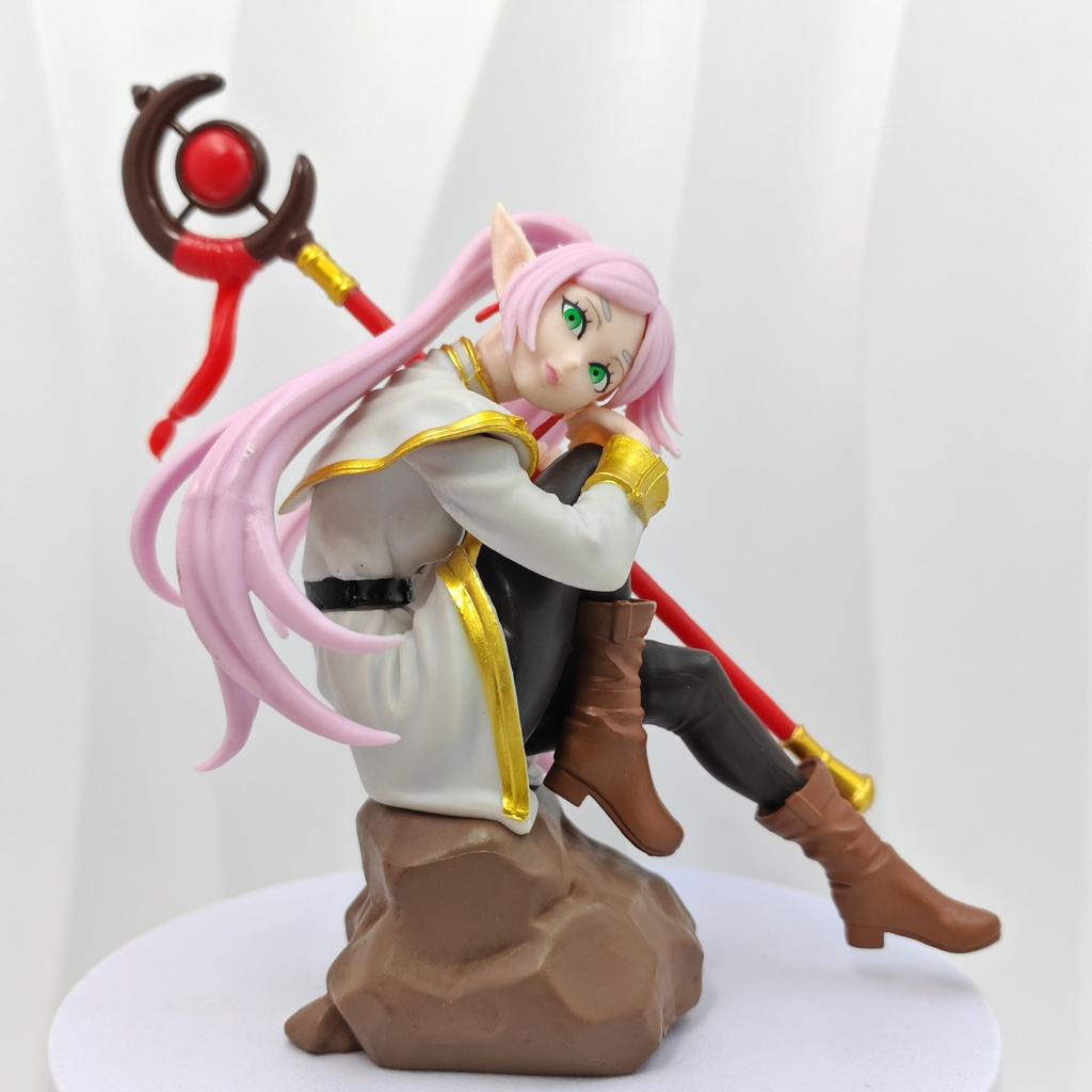 Frieren Beyond Journey'S End Frieren Figure Pink Hair With Magic Staff Pvc Action Figure Collectible Model Doll