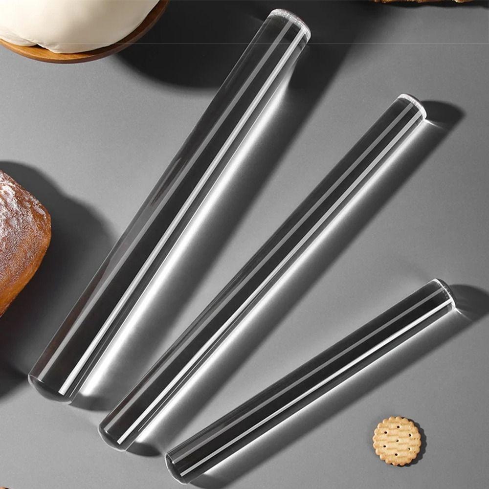 Transparent Acrylic Rolling Pin Food-Grade Baking Stick Solid Rod Clear Dough Roller  Pastry