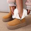 Thick-soled Snow Boots Women's New Winter Side Zipper Piled Thickened Short Boots Thermal Cotton Shoes
