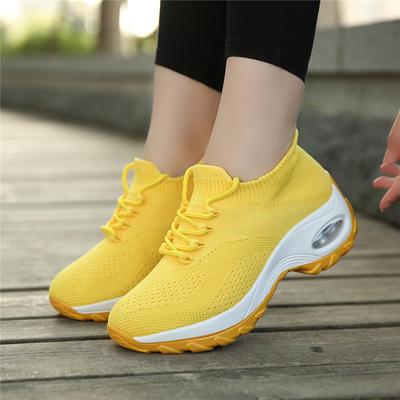 Women's Shoes Heightening Shoes One Foot Elastic Casual Eight-color Air Cushion Light Shoes Heightening Breathable Low Heel