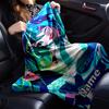 Custom Name Hatsune Miku Theme Printed Blanket - Perfect for Couch, Bed, Travel & Outdoor Use | Machine Washable, Cozy & Durable.