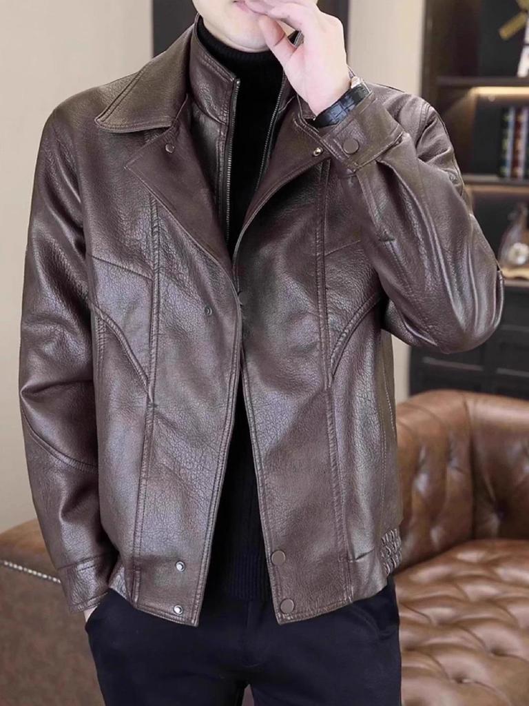 Men's Casual PU Leather Jacket - Trendy, Versatile, and Loose Fit for Autumn and Winter