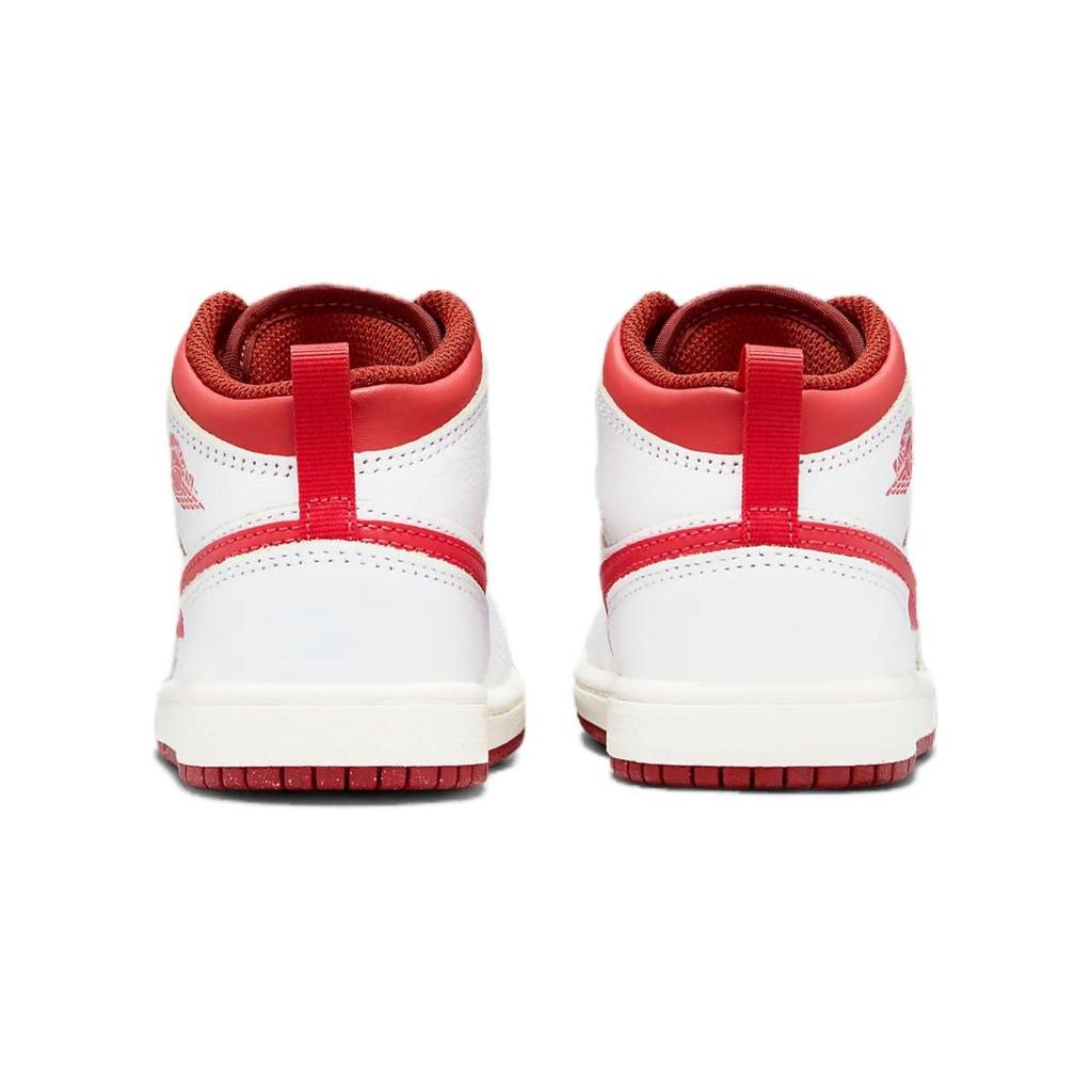 Air Jordan 1 Mid SE PS White Dune Red Kids Sneakers Lobster Sail Vachetta-Tan FJ3467-160