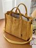 Autumn/Winter Corduroy Commuter Tote: Stylish, Simple, Student-Friendly, Handheld Messenger Bag