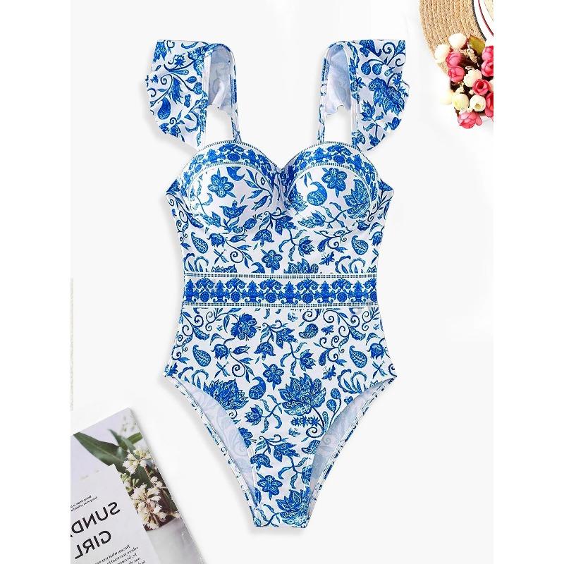 2026 New One-Piece Bikini Sexy Printed Swimsuit Summer Beach Swimwear Bathing Suit For Women